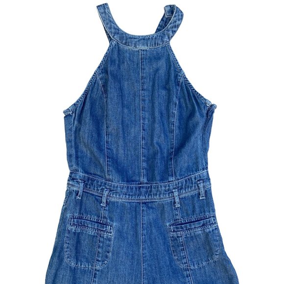 Pilcro And The Letterpress Overalls Womens 0 Halter Wide Leg Denim Anthropologie - Picture 11 of 12